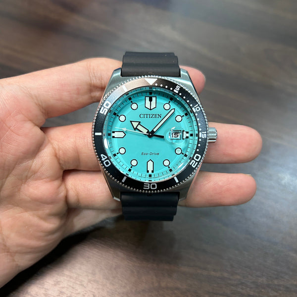 [Pre-Owned] Citizen Eco-Drive AW1760-14X Turquoise Blue Men Watch