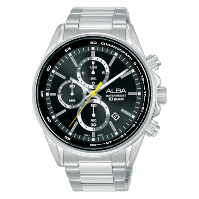 Alba Active AM3A49X Black Quartz Chronograph Stainless Steel Men Watch