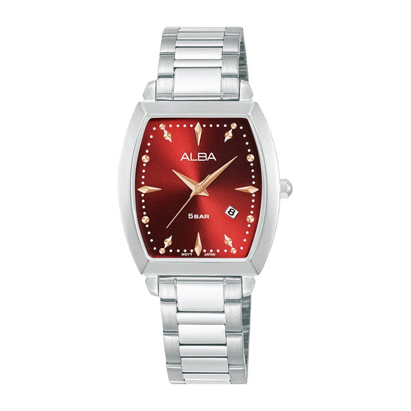 Alba Fashion AH7CS7X Quartz Red Stainless Steel Women Watch
