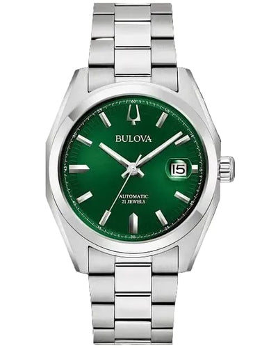 Bulova Surveyor 96B429 Stainless Steel Green Dial Automatic Men Watch
