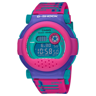 Casio G-Shock G-B001RG-4D Blue Dial Pink Purple Resin Strap Men Watch