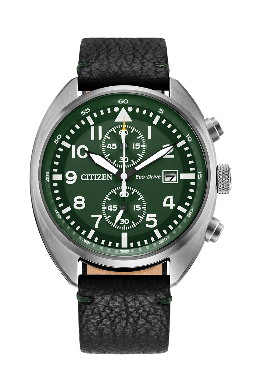 【cccccci⭐︎】 Citizen Eco-Drive CA7041-07X Chronograph Calf Leather Men Watch