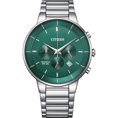 Citizen Quartz AN8220-52X Chronograph Green Dial Steel Men Watch