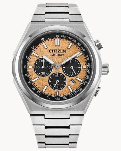 Citizen Eco-Drive Zenshin CA4610-85Z Salmon Dial Chronograph Men Watch