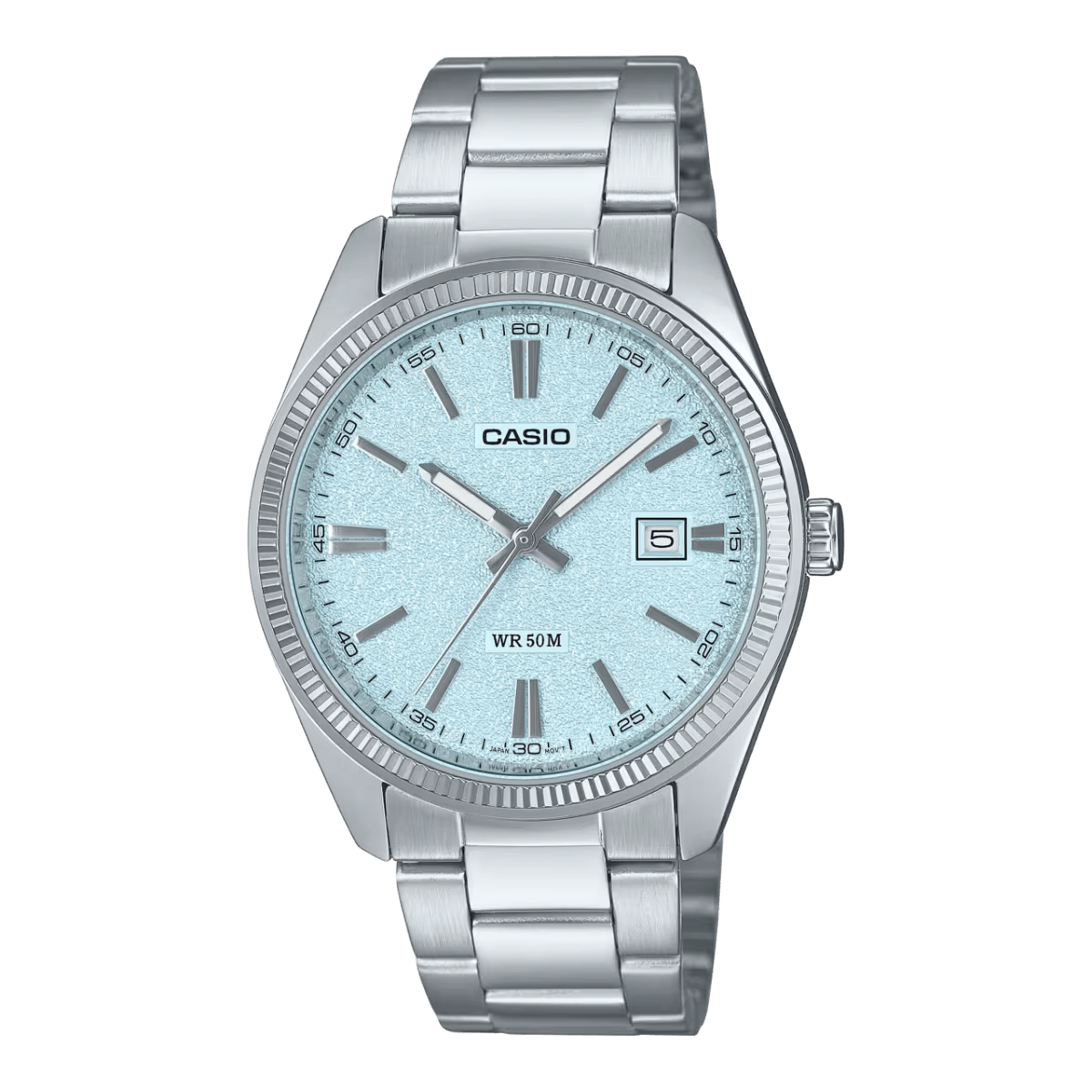 Casio Enticer MTP-1302DA-2A2 Matte Blue Dial Stainless Steel Men Watch