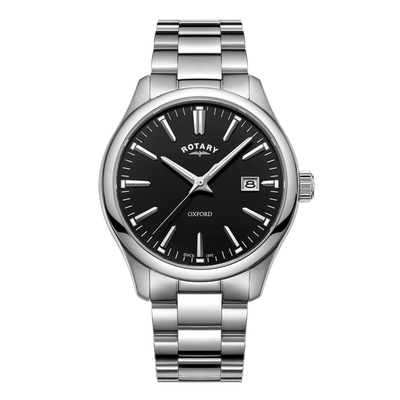 Rotary GB05092/04 Sapphire Stainless Steel Black Dial Quartz Men Watch