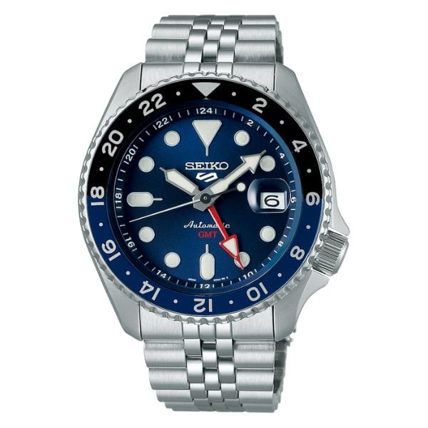 Seiko 5 SSK003K1 Blue GMT Automatic Stainless Steel Men Watch