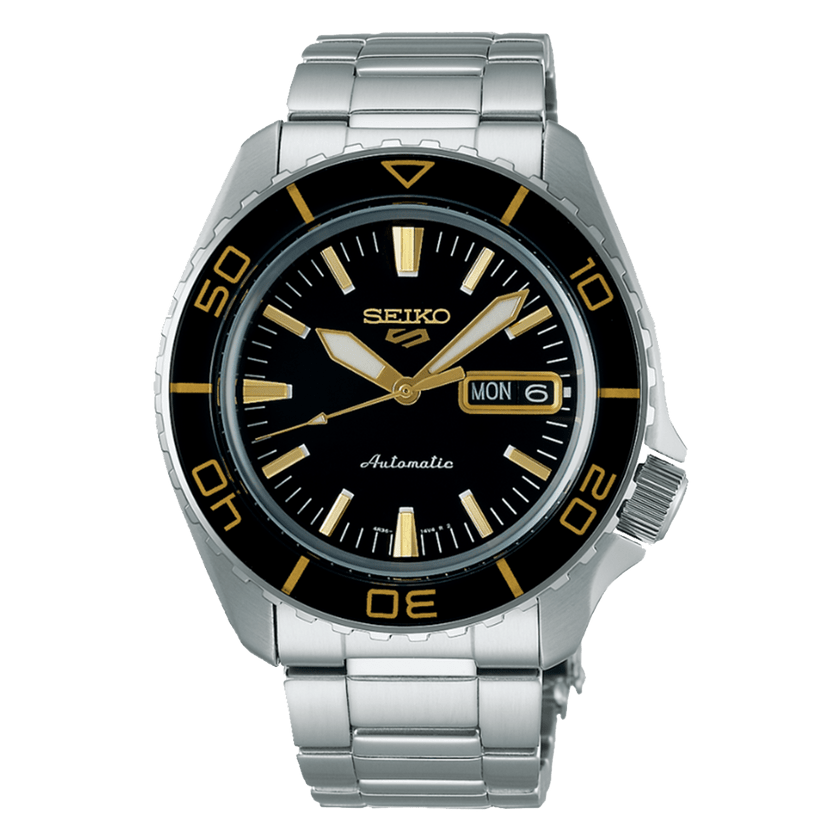 sskKOBE5PROTROブラックメタリックゴールドYearofthe Seiko 5 SRPK99K1 Blacktone Redux Automatic Black & Gold Dial Men Watch