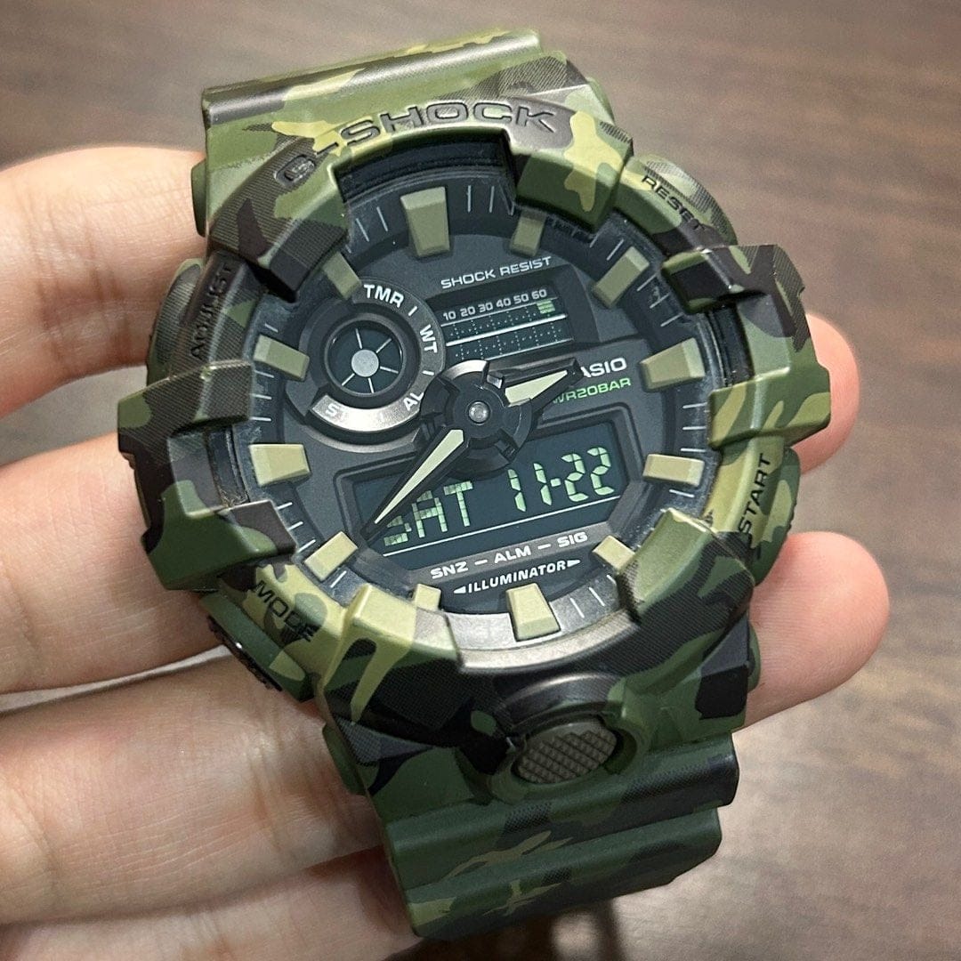 Casio Orologio Uomo Camo - Digitale Al Quarzo, 43mm, Nero/Grigio, Subacqueo 200m, Cronometro E Sveglia