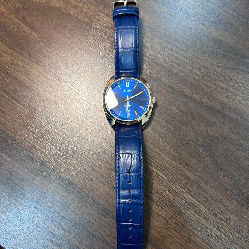 [Pre-Owned] Citizen Quartz BI5093-01L Blue Leather Men Watch