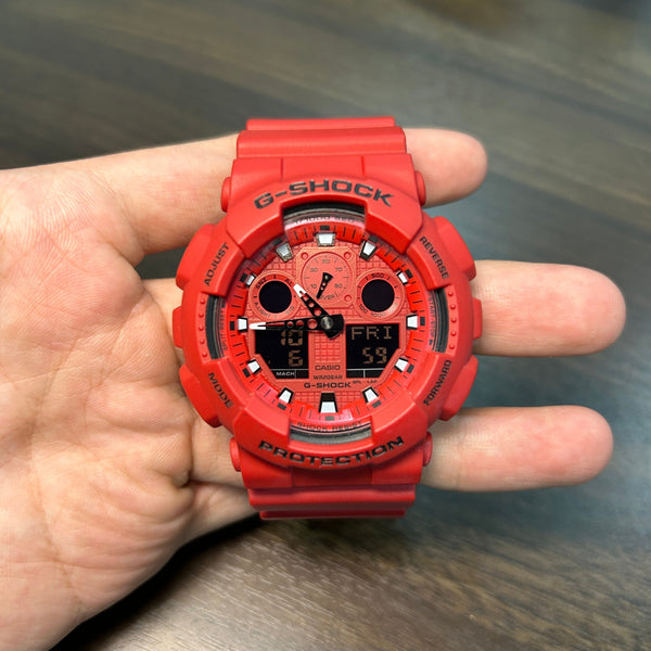 [Pre-Owned] Casio G-Shock GA-100C-4A All Red Men Watch