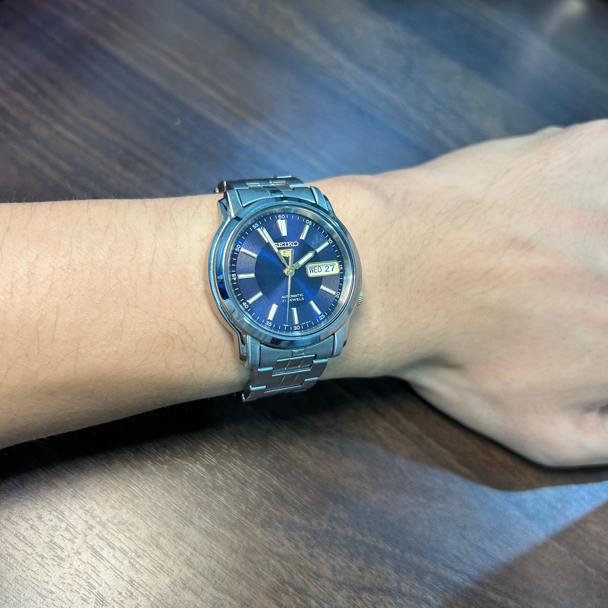Pre-Owned] Seiko 5 Classic SNKL79K1 Blue Automatic Men Watch