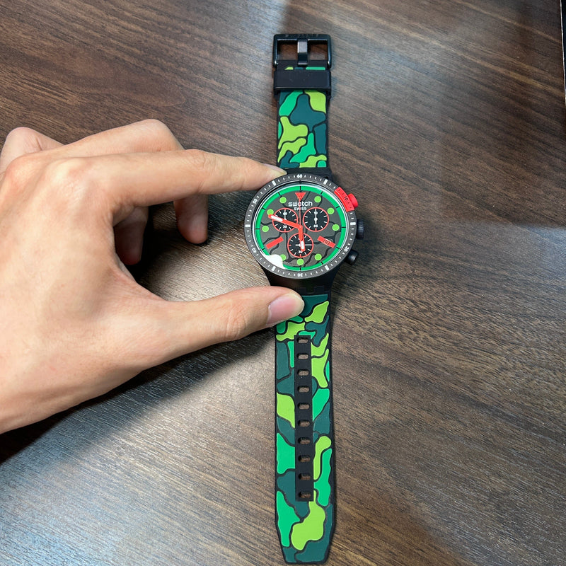 [Pre-Owned] Swatch Escape Jungle SB02B409 Limited Edition Chronograph Men Watch