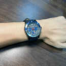 [Pre-Owned] Coach Two-Tone Blue Leather Chronograph Men Watch