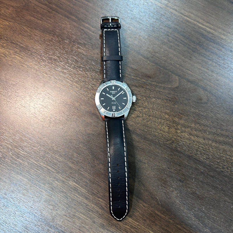 [Pre-Owned] Tissot PR 100 Sport Black Leather Men Watch