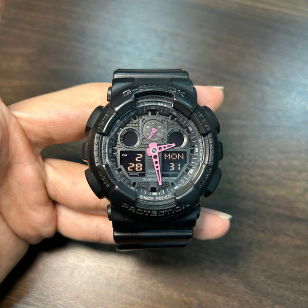 [Pre-Owned] Casio G-Shock GA-100C-1A4 Black Pink Men Watch