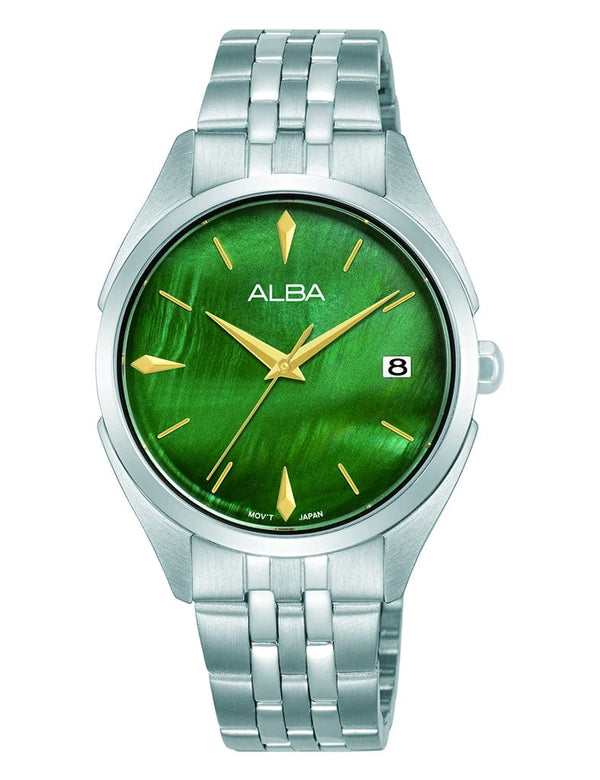 Alba SignA AG8P37X Analog Stainless Steel Green Dial Women Watch 