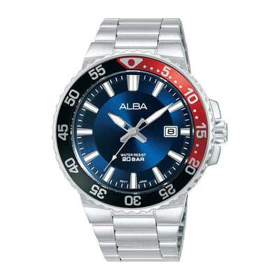 Alba Active AS9S79X Pepsi Quartz Analog Stainless Steel Men Watch