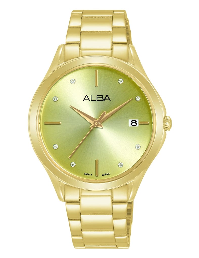 Alba Fashion AG8P36X Analog Light Green Stainless Steel Women Watch 