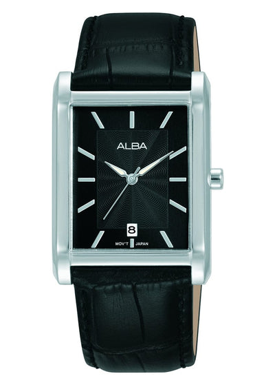 Alba Fashion AG8P89X Analog Black Dial Leather Square Women Watch 