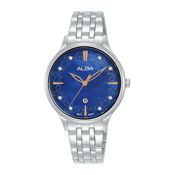 Alba Fashion AH7CR5X Blue Dial Stainless Steel Analog Women Watch