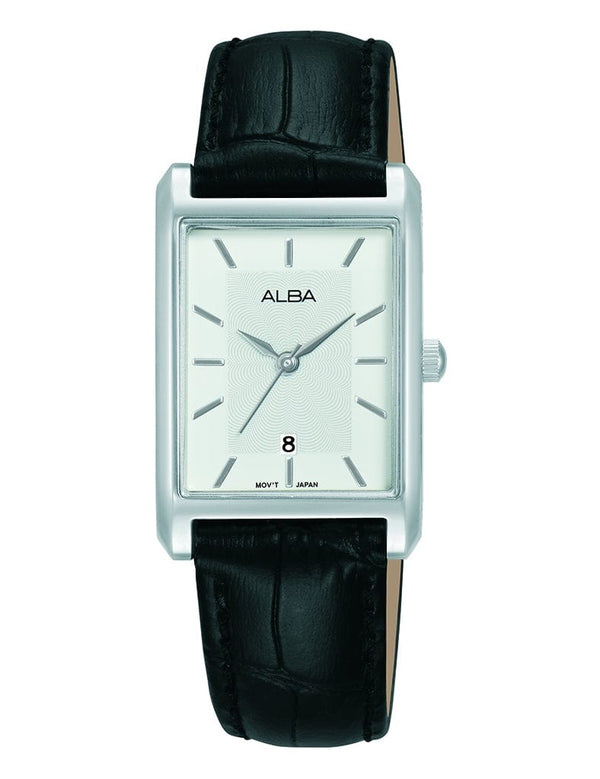 Alba Prestige AH7DH7X Analog Silver Dial Black Leather Women Watch