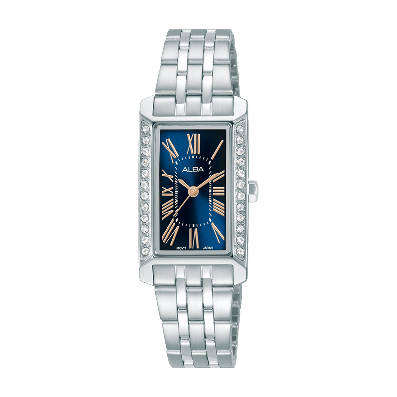 Alba Fashion AK3053X Stainless Steel Blue Square Quartz Women Watch