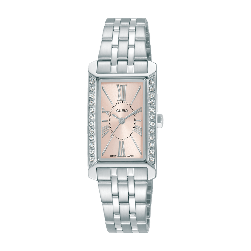 Alba Fashion AK3063X Stainless Steel Pink Square Quartz Women Watch
