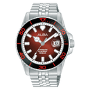 Alba Mechanical AU4055X Automatic Smoked Red Dial Steel Men Watch