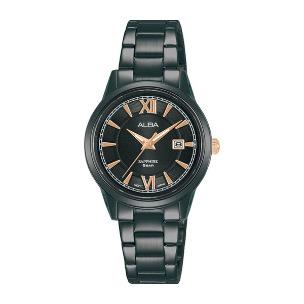 Alba Prestige AH7AK3X Sapphire Crystal Black Quartz Women Watch