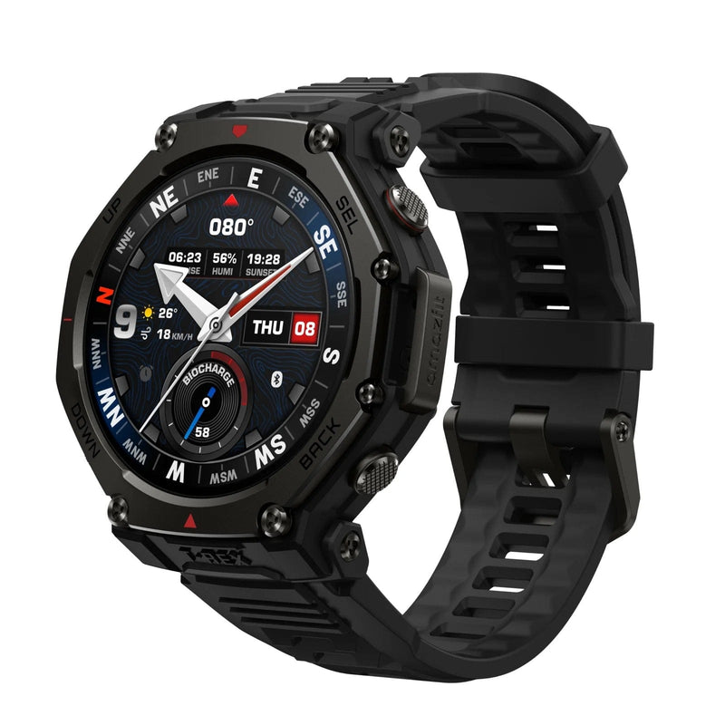 Amazfit T-REX 3 Pro Fitness Smartwatch with Black Silicone Strap