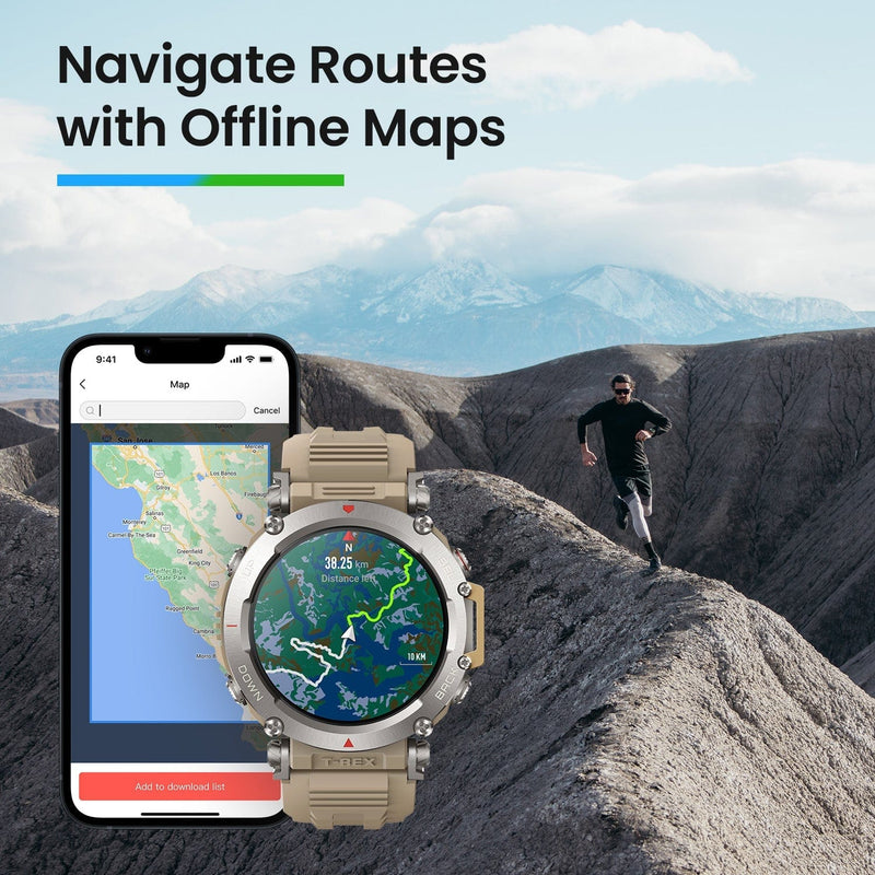 Amazfit T-REX ULTRA Fitness Smartwatch Maps Function