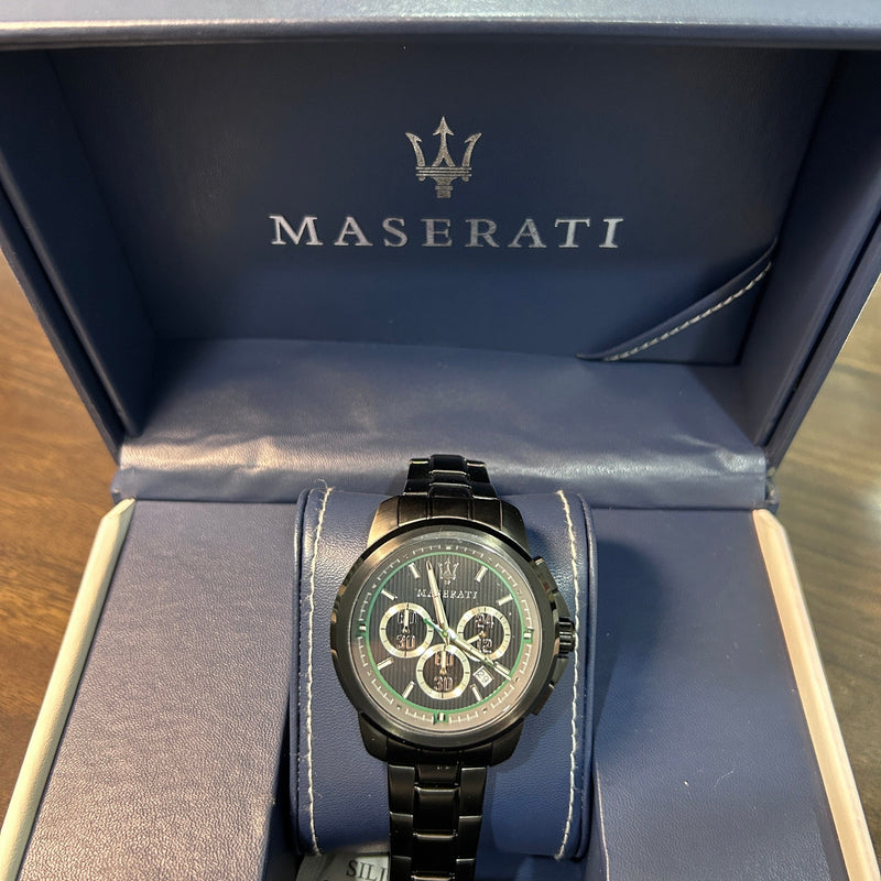 [Pre-Owned] Maserati Orologio Royale R8873637004 All Black Chronograph Men Watch