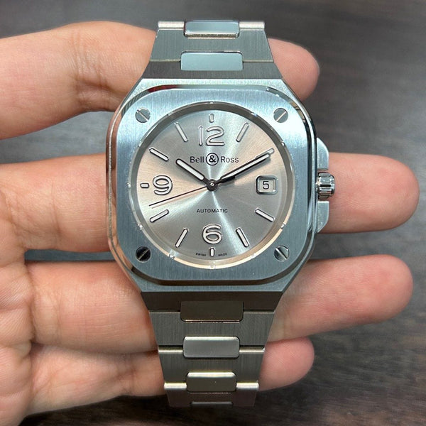 [Pre-Owned] Bell & Ross BR05 Grey Steel Square Automatic Men Watch