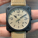 [Pre-Owned] Bell & Ross Instruments BRS-DESERT-CEM Ceramic Quartz Watch