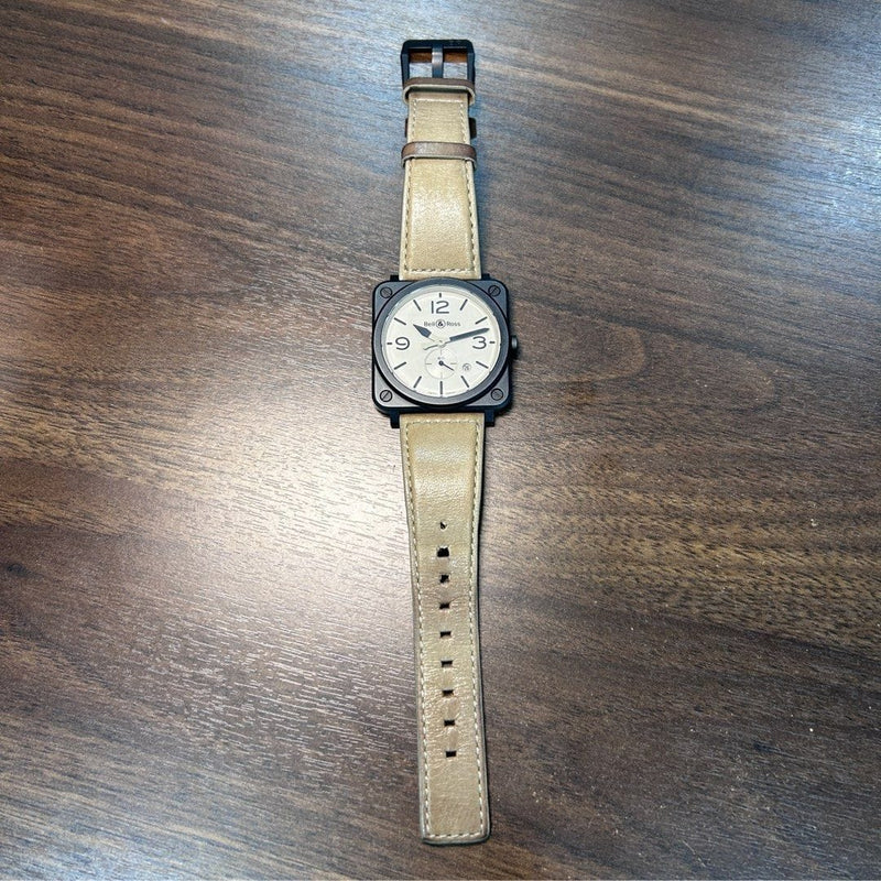 [Pre-Owned] Bell & Ross Instruments BRS-DESERT-CEM Ceramic Quartz Watch