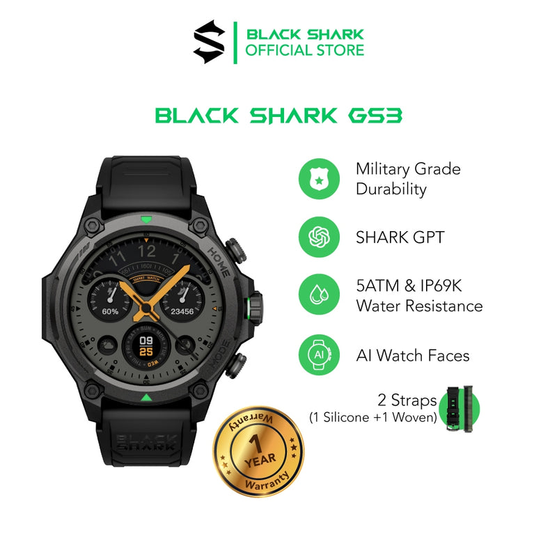 Black Shark GS3 AMOLED IP69K Military Grade Adventure Men Smartwatch