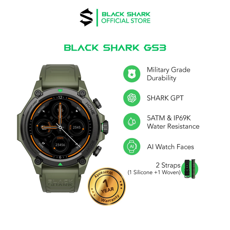 Black Shark GS3 AMOLED IP69K Military Grade Adventure Men Smartwatch