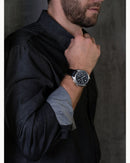 Bulova Lunar Pilot 96B251 Chronograph Leather Strap Quartz Men Watch