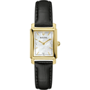 Bulova Sutton 97P166 Square Stainless Steel Gold Quartz Women Watch