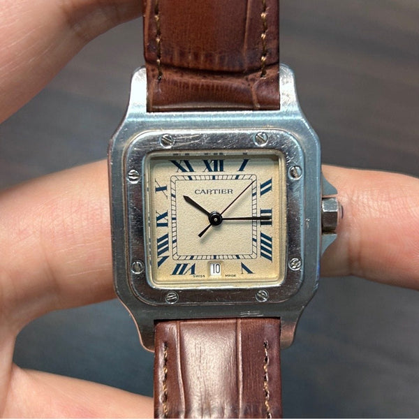 [Pre-Owned] Cartier Vintage Santos Galbée 987901 Quartz Unisex Watch