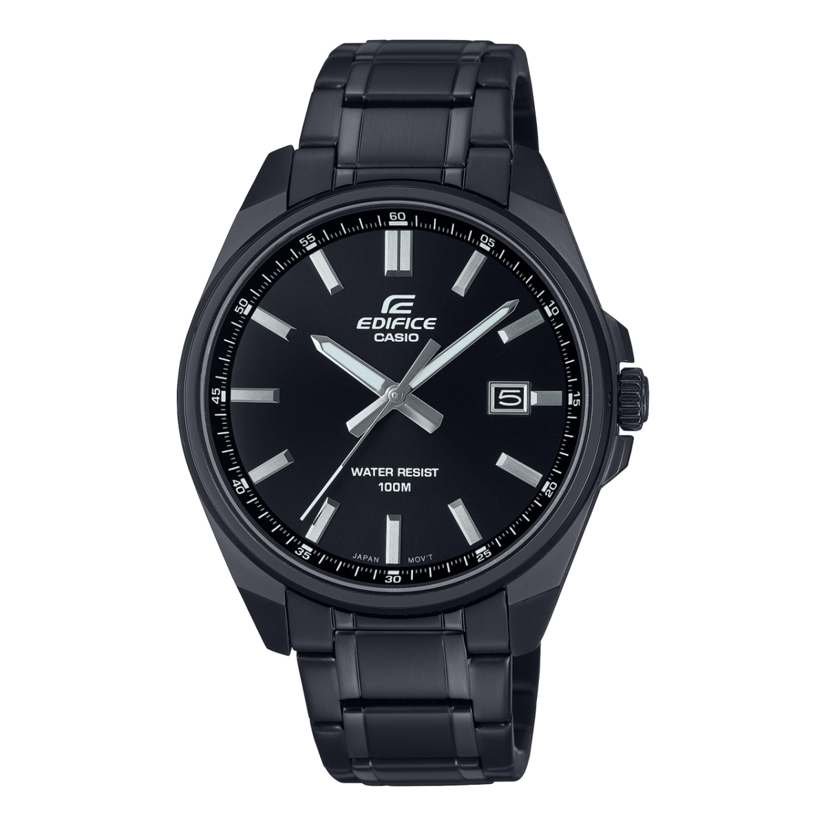 Casio Edifice EFV-150DC-1AV All Black Stainless Steel Analog Men Watch