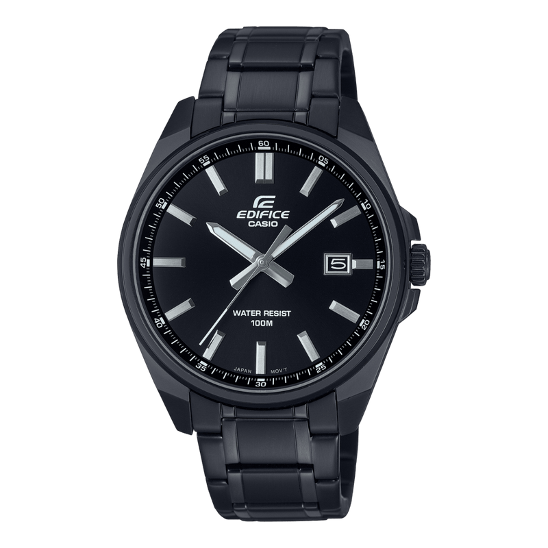 Casio Edifice EFV-150DC-1AV All Black Stainless Steel Analog Men Watch 