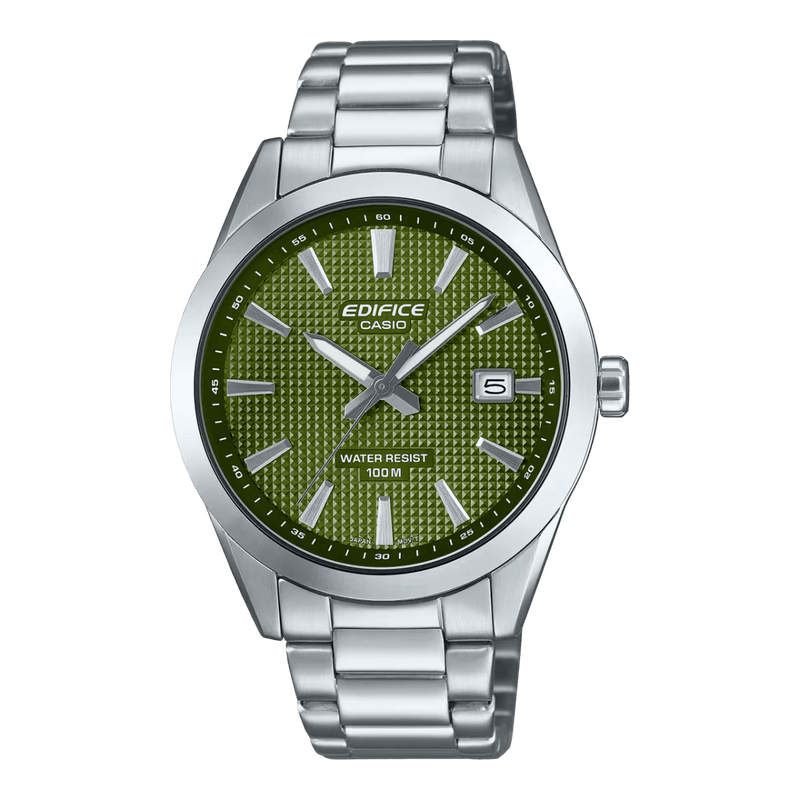 Casio Edifice EFV-160D-3A Green Dial Stainless Steel Men Watch