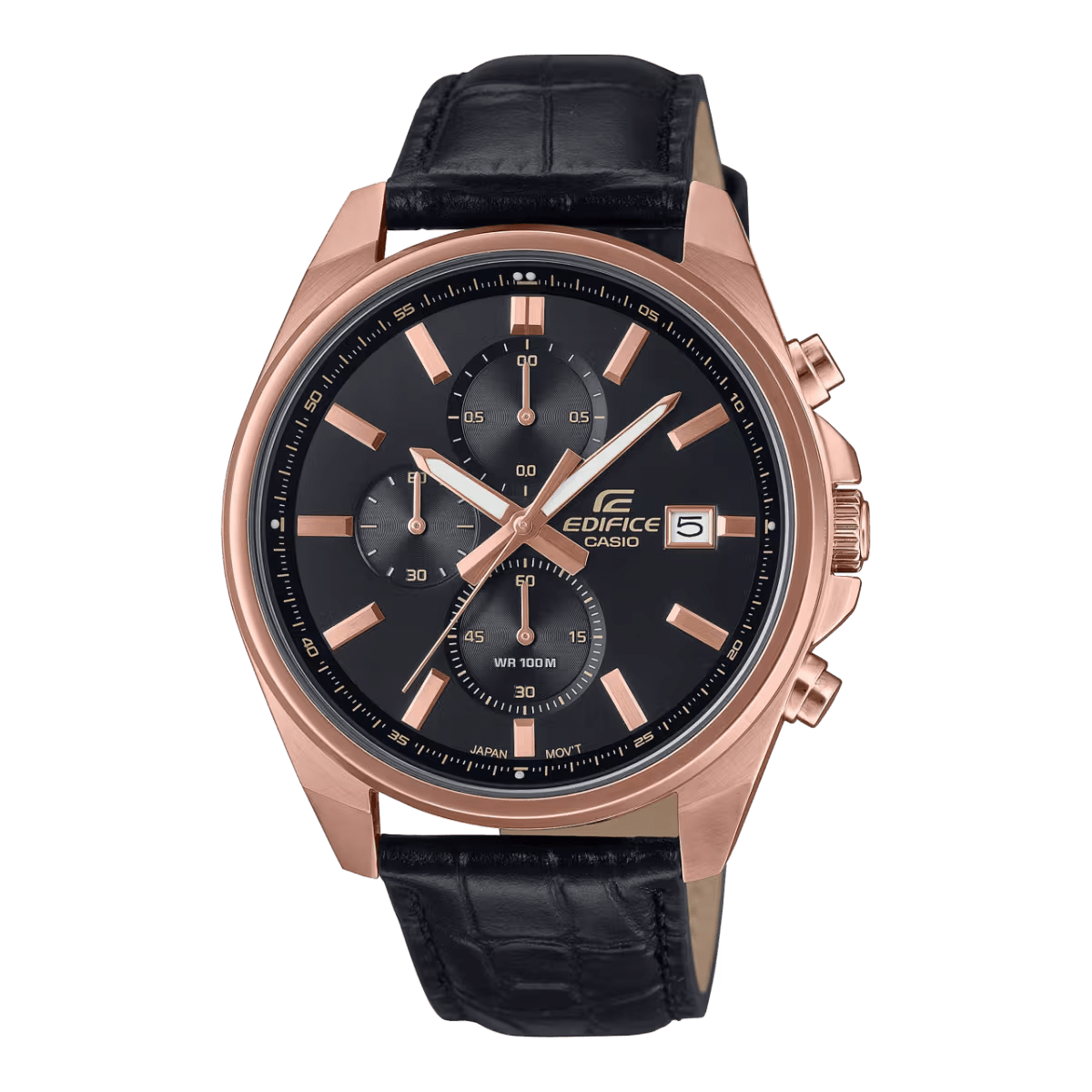 Casio Edifice EFV-610ECL-1A Chronograph Black Leather Men Watch