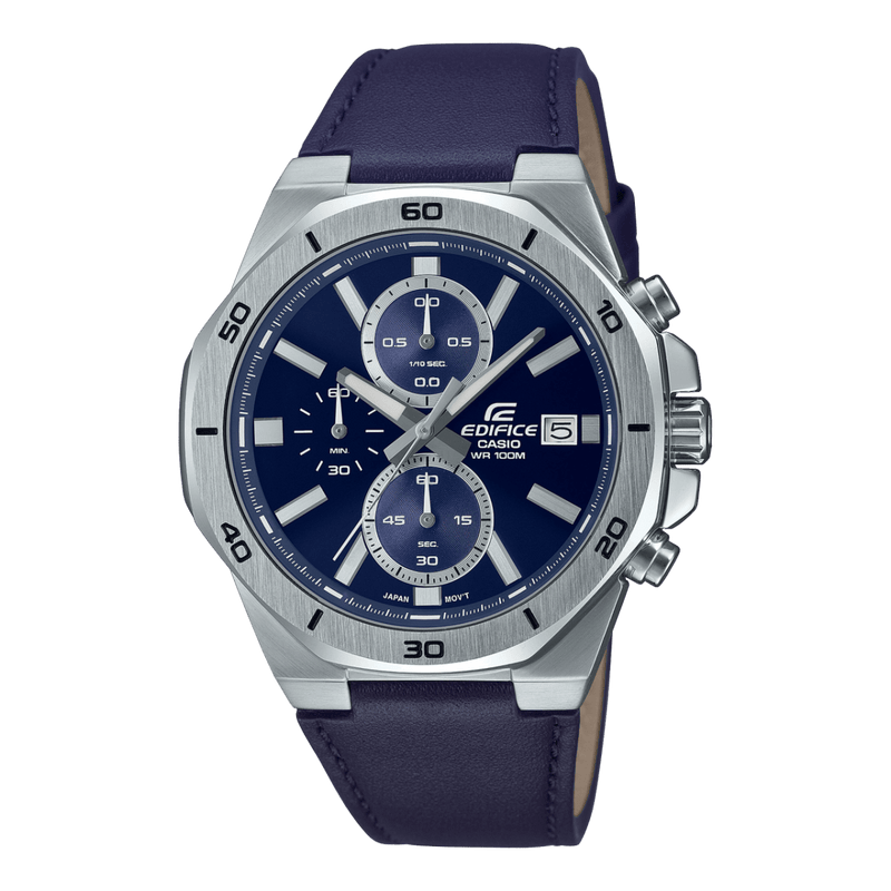 Casio Edifice EFV-640L-2AV Blue Leather Chronograph Men Watch Malaysia