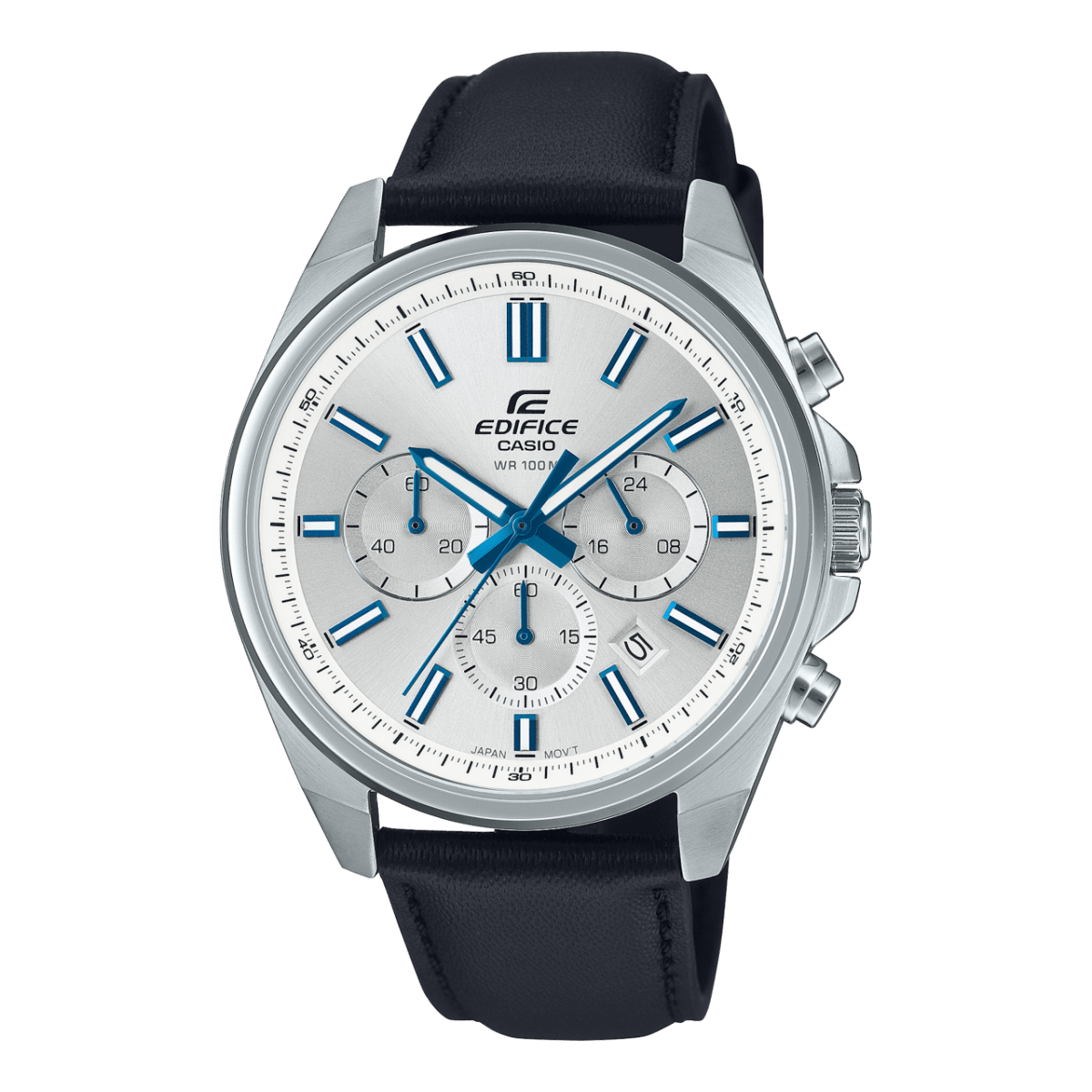 Casio Edifice EFV-650L-7AV Chronograph Silver Dial Leather Men Watch