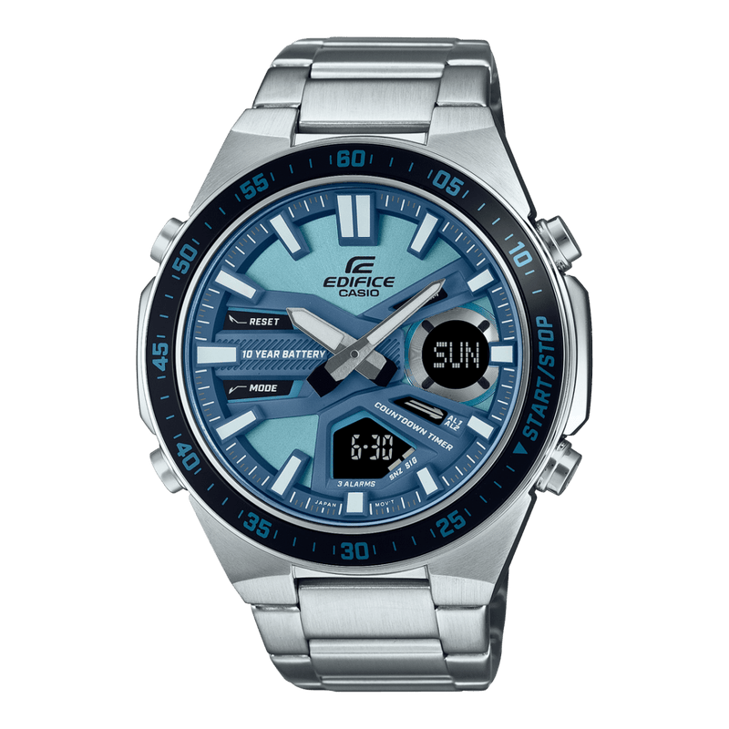 Casio Edifice EFV-C110D-2BV Blue Dial Steel Analog-Digital Men Watch