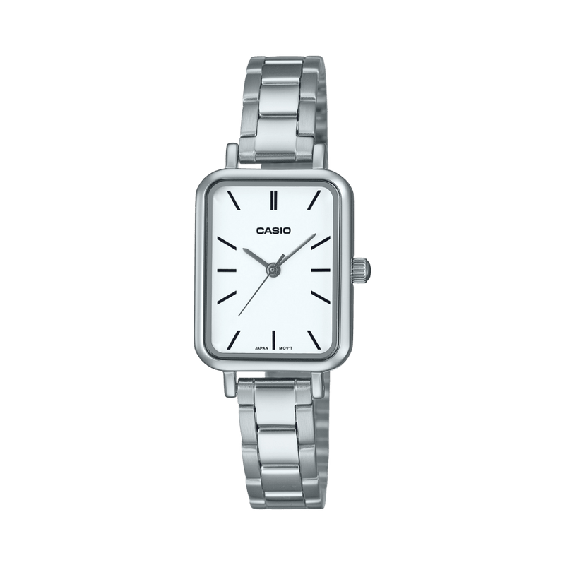 Casio Enticer LTP-V009D-7E White Dial Square Steel Women Watch