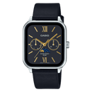 Casio Enticer MTP-M305L-1A2V Square Black Leather Unisex Watch